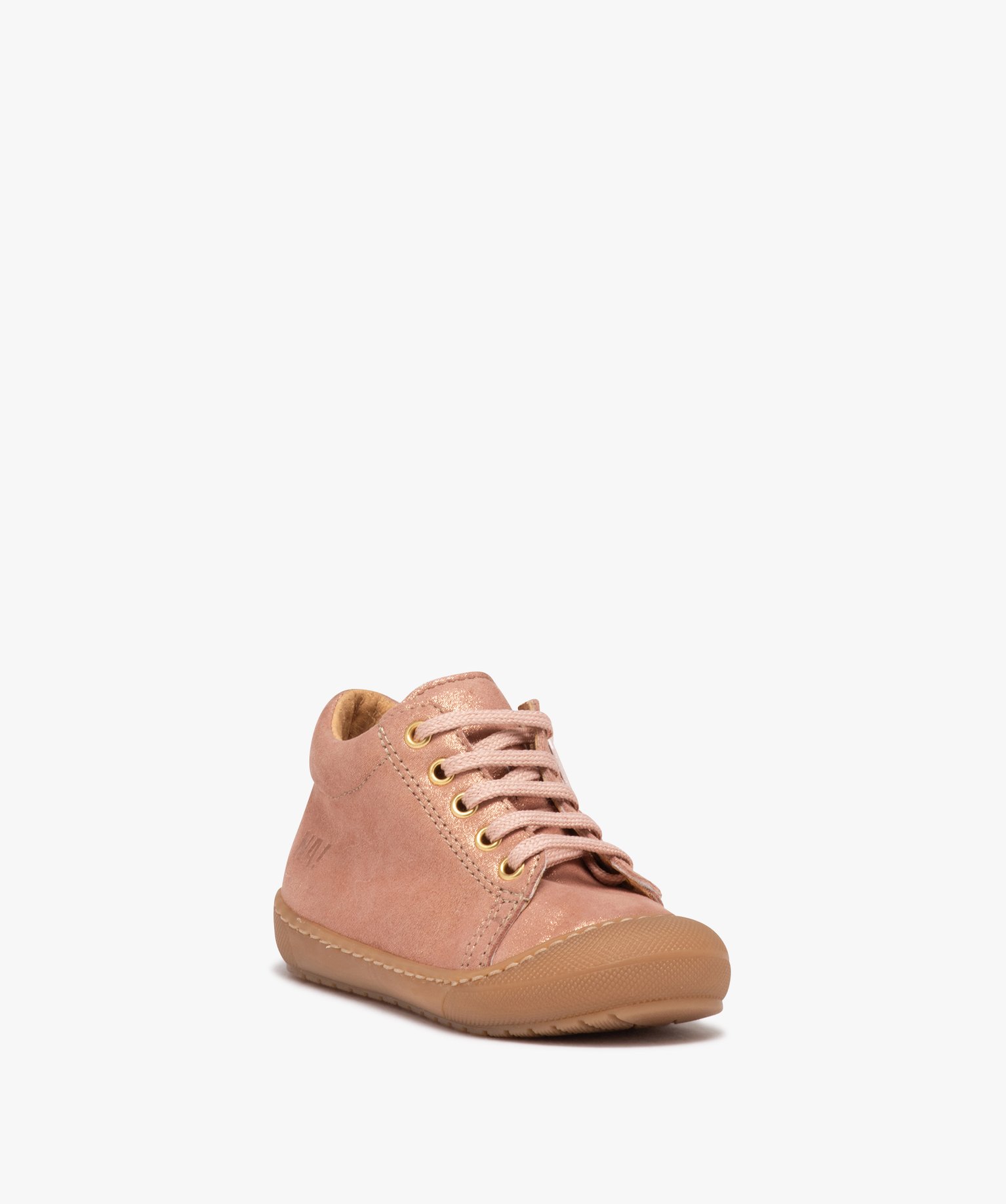 Chaussure premiers pas bébé fille en cuir uni à paillette... rose | GEMO