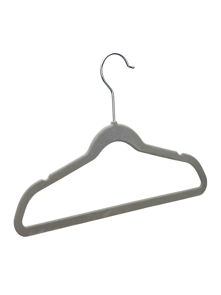 relaxdays Kleiderbügel Samt 50er Set in Grau günstig kaufen onesize