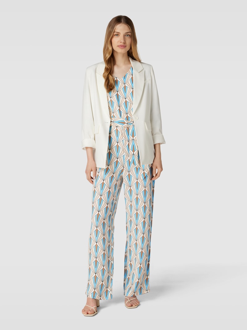Jumpsuit aus Viskose mit Allover-Muster in bleu