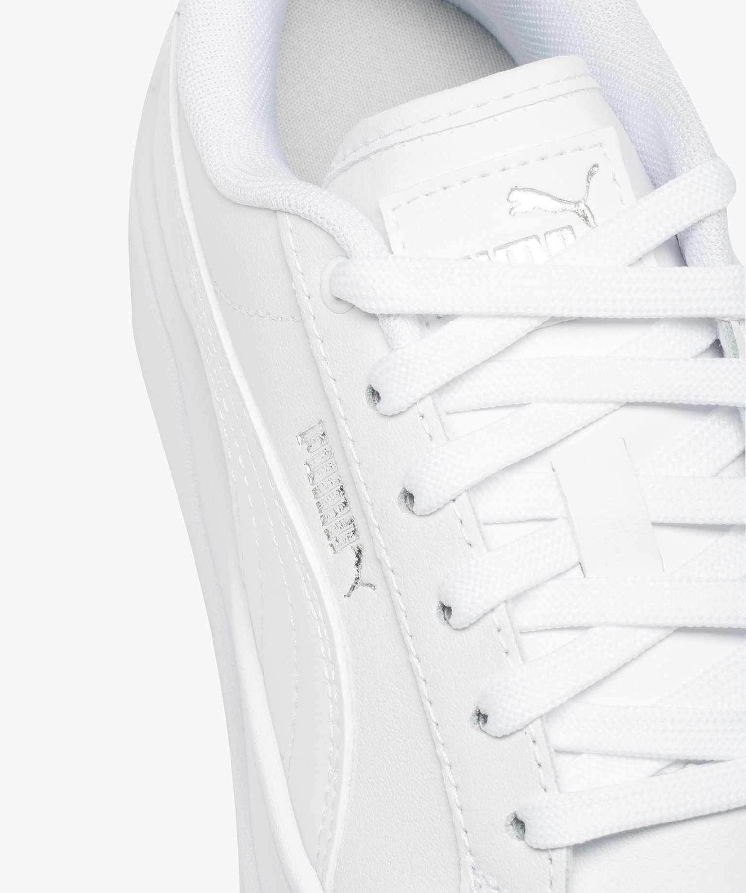 Baskets femme unies à semelle plateforme - Puma Karmen blanc | GEMO