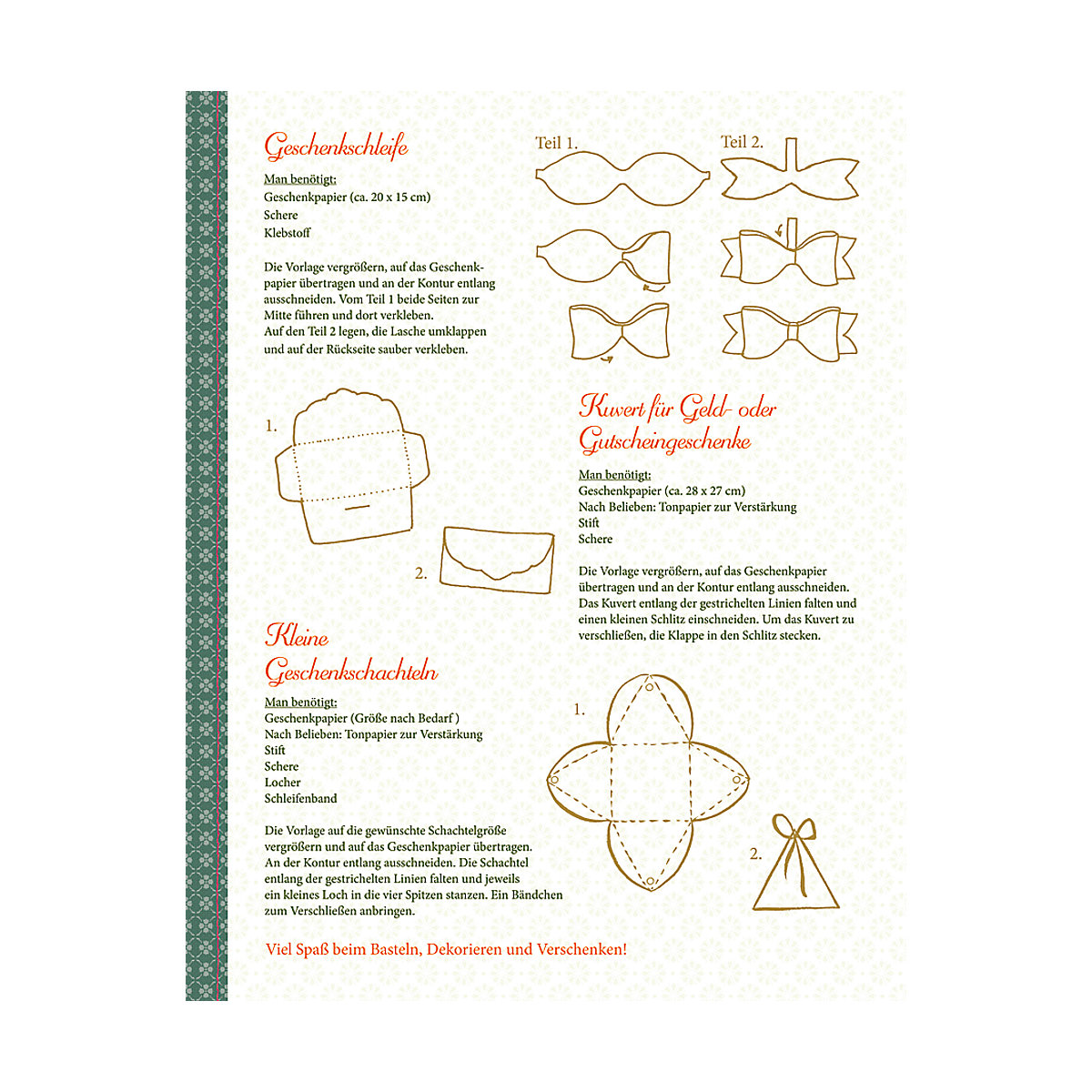 Geschenkpapier-Buch - Schöner schenken, 10 Bogen á 50 x 70 cm + 9 Geschenkanhänger