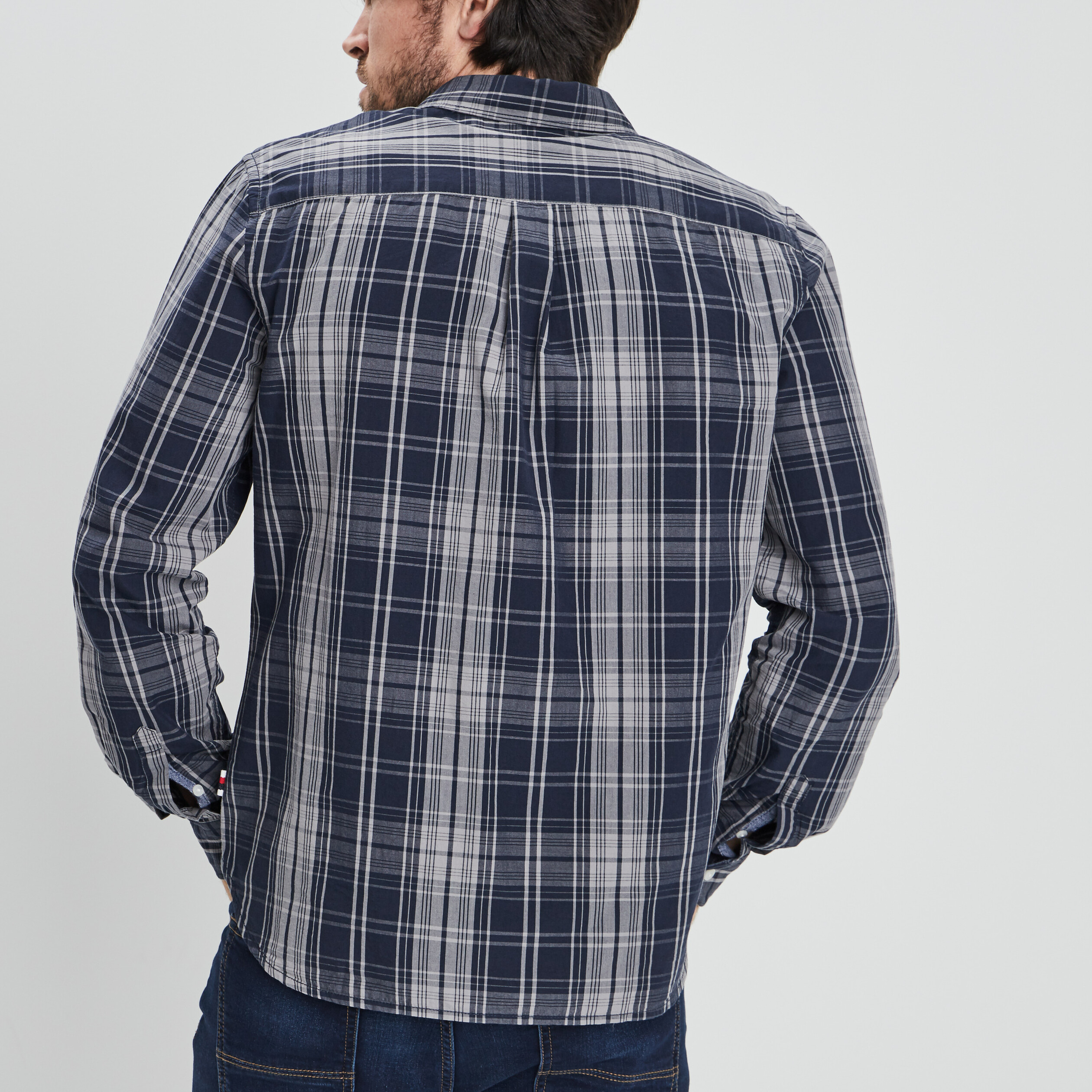 Chemise droite manches 3 4 gris homme | La Halle