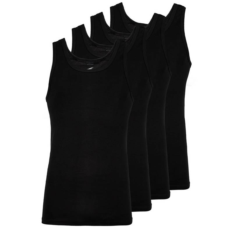 Black Snake 4 Pack Achsel Feinripp Shirt Unterhemd Herren