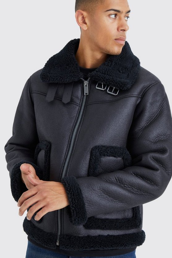 PU-Fliegerjacke mit Borg-Detail