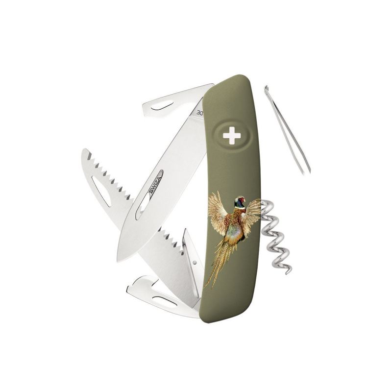 Swiza D05 Hunting Pheasant Olive, Schweizer Taschenmesser made in Swiss