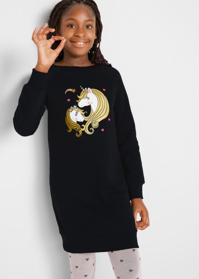 Mädchen Sweatkleid aus Bio-Baumwolle