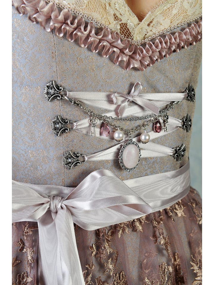 Edelnice Midi Dirndl 2-teilig Ophelia in hellblau-grau günstig kaufen