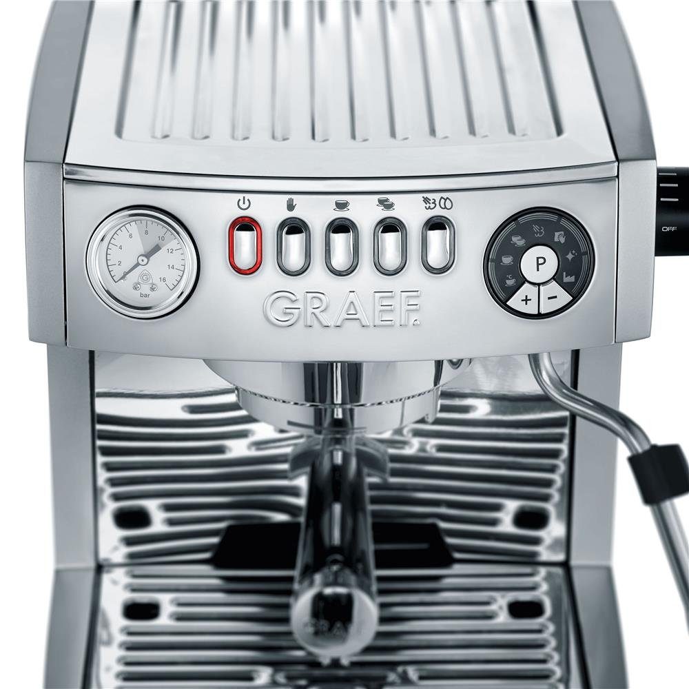 Graef Espressomaschine ES850EU Marchesa, Barista Style, Kaffeemaschine, Edelstahl, Siebträger, silber