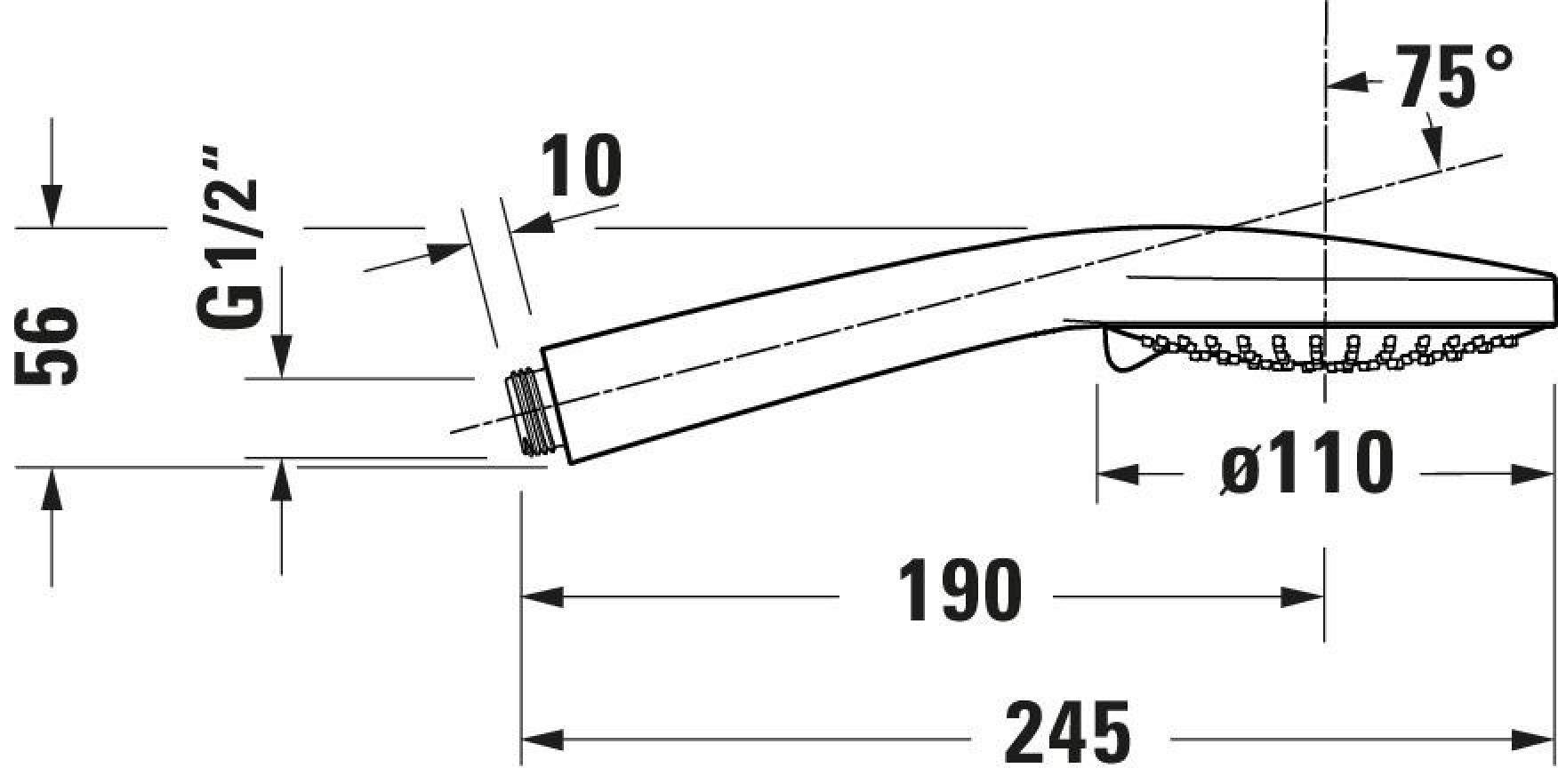 Duravit Handbrause Handbrause 3jet 110 MinusFlow Duschkopf Regendusche, (1-tlg), Anschlussbreite: 1/2 Zoll
