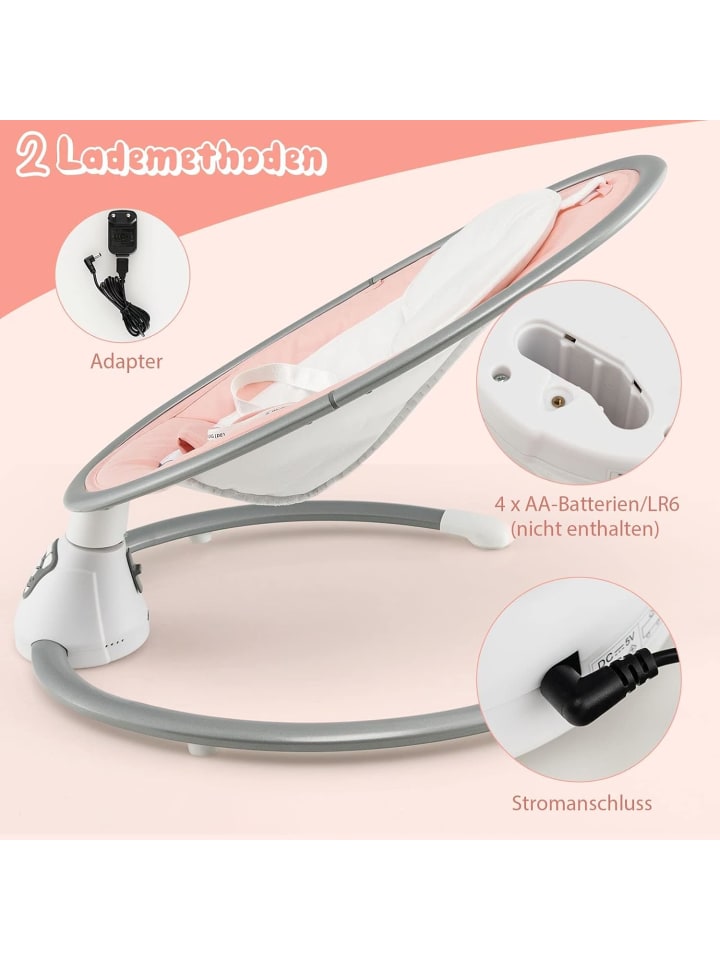 COSTWAY Babywippe Elektrisch bis 6 Monaten in Rosa günstig kaufen onesize
