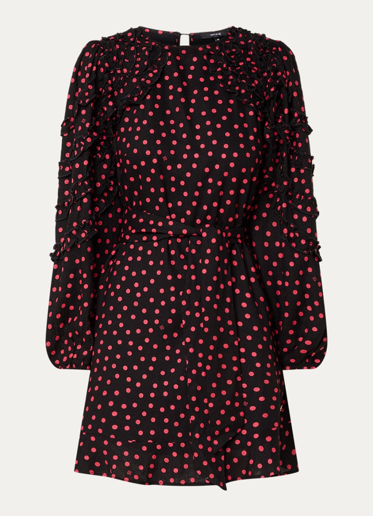 Robe tunique courte NIKKIE Digoin en lin mélangé à imprimé à pois