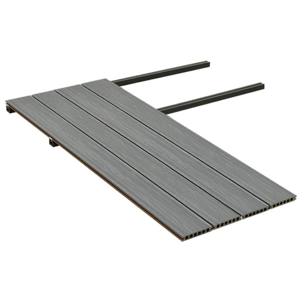 Teppichboden WPC Terrassendielen mit Zubehör Braun und Grau 10 m² 4 m, vidaXL
