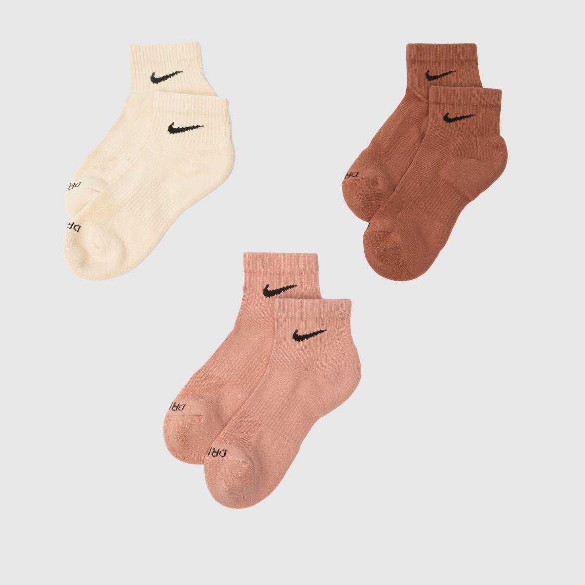 Nike multifärgade vardagsstrumpor med ankelrem, 3-pack