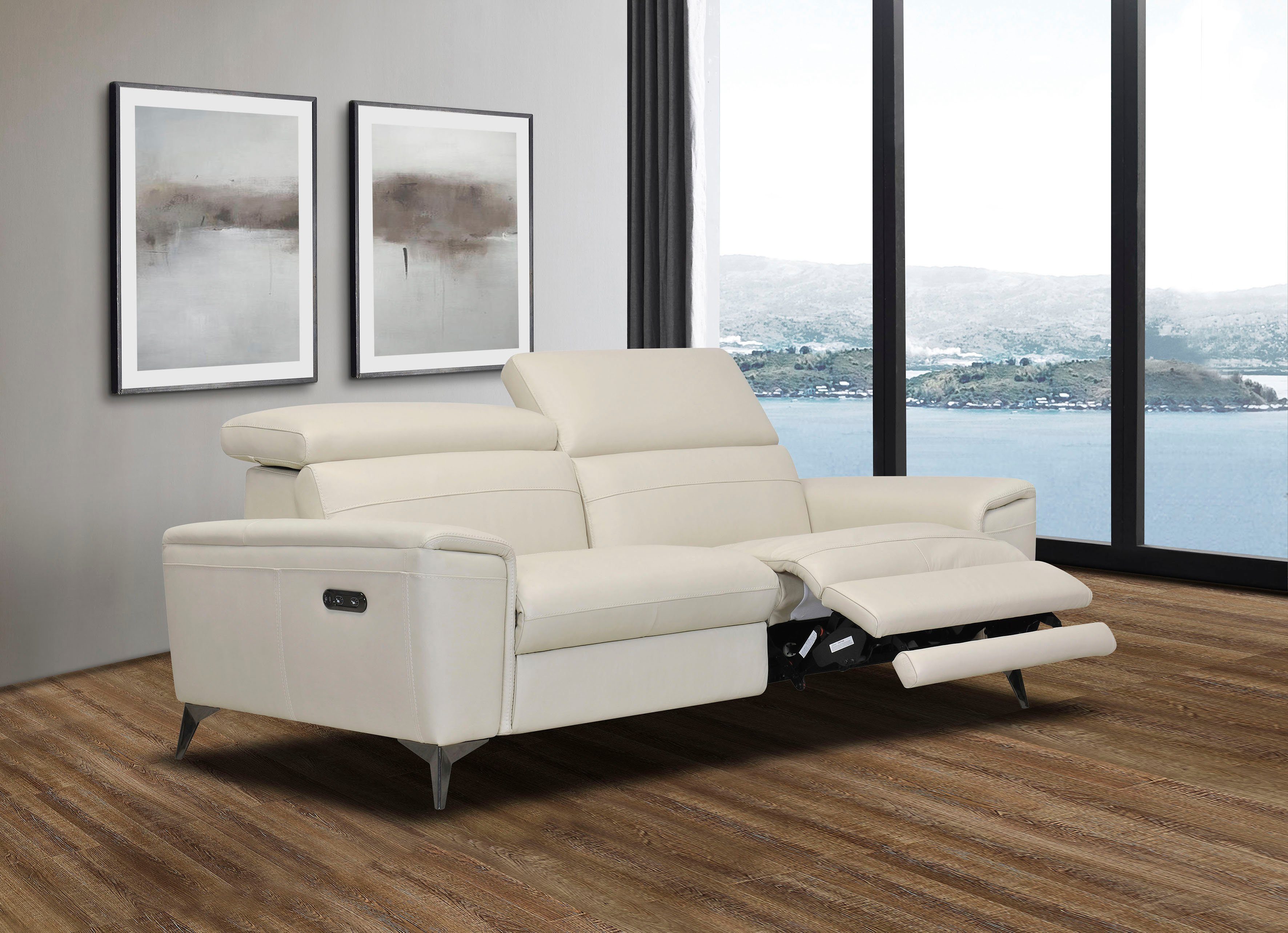 Places of Style 2,5-Sitzer Theron, elektrische Relaxfunktion, Kopfteilverstellung, mit USB-Anschluss.