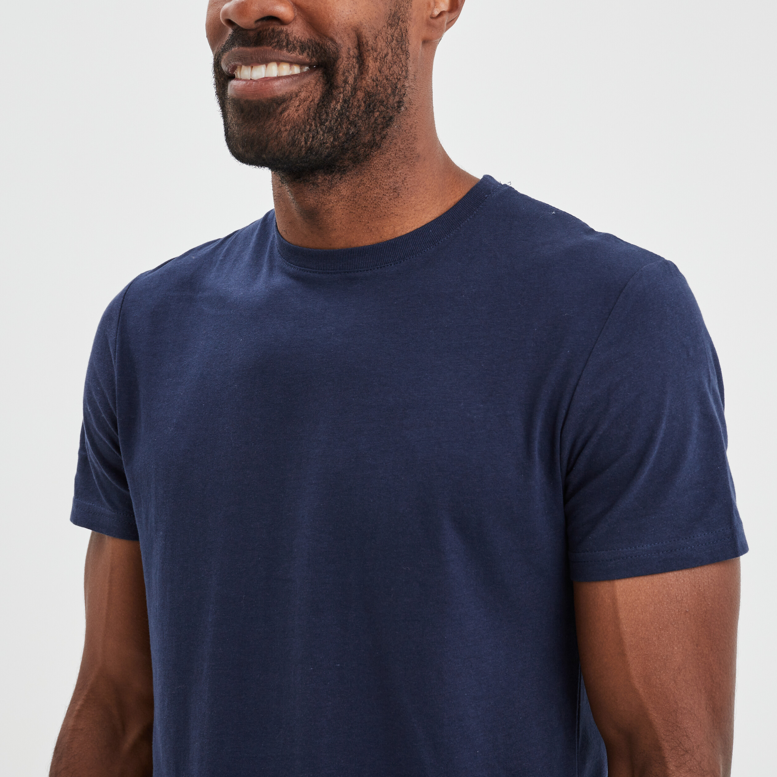 T-shirt en coton manches courtes bleu marine homme | La Halle