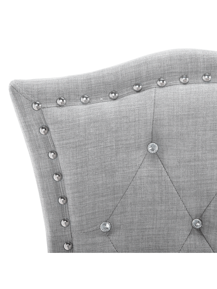 Beliani Einzelbett METZ in Grau/Silber - (W) 126 x (H) 102 x (L) 217 cm günstig kaufen onesize