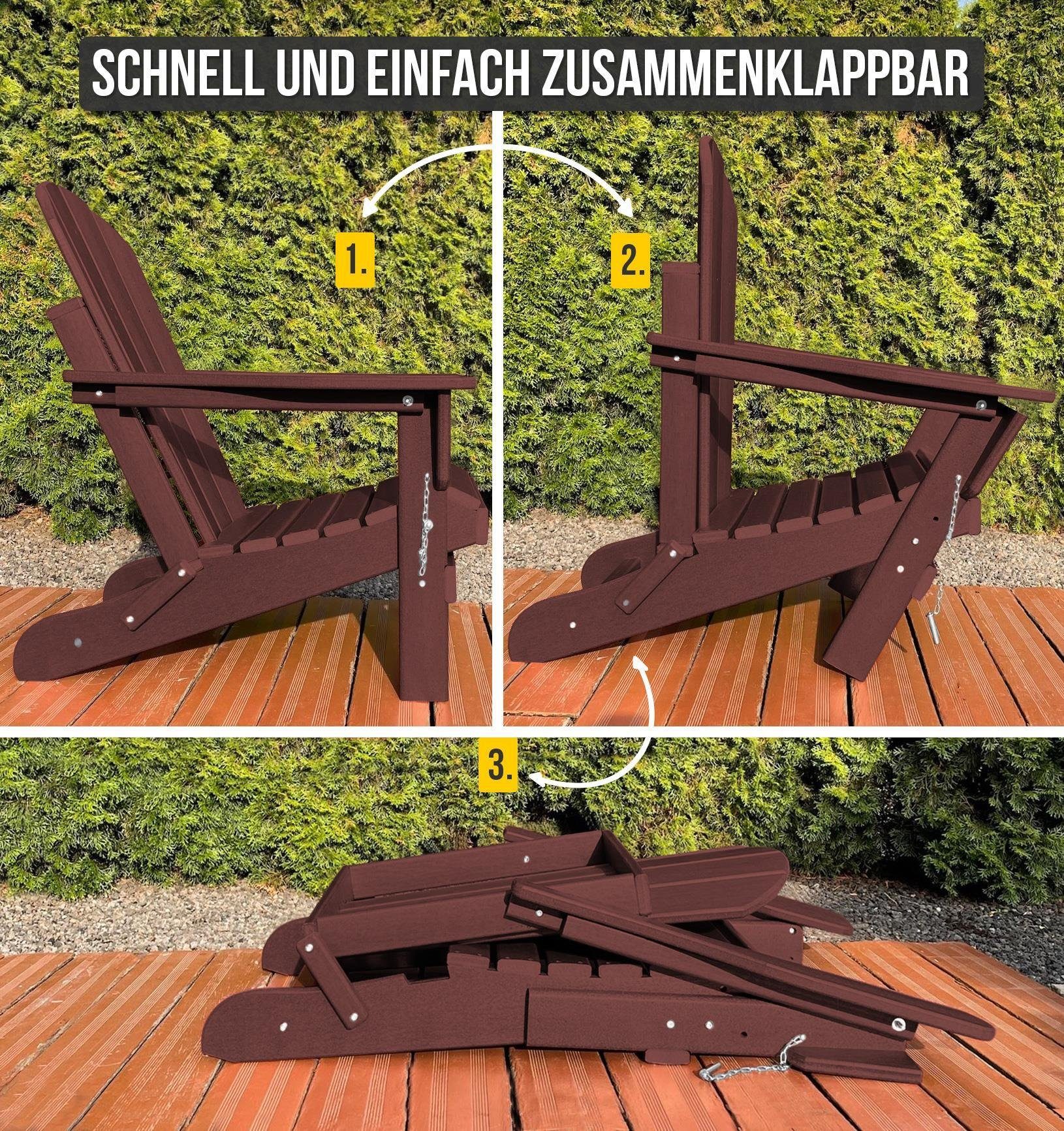 Aspero Gartenstuhl Gartenstuhl Adirondack, Hochwertiger und robuster Terassenstuhl
