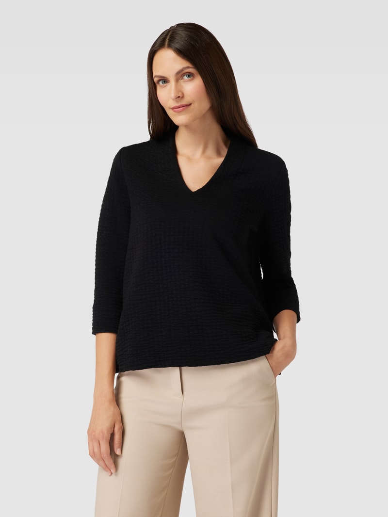 Sweatshirt mit elastischem Saum Modell 'Ganila' in schwarz