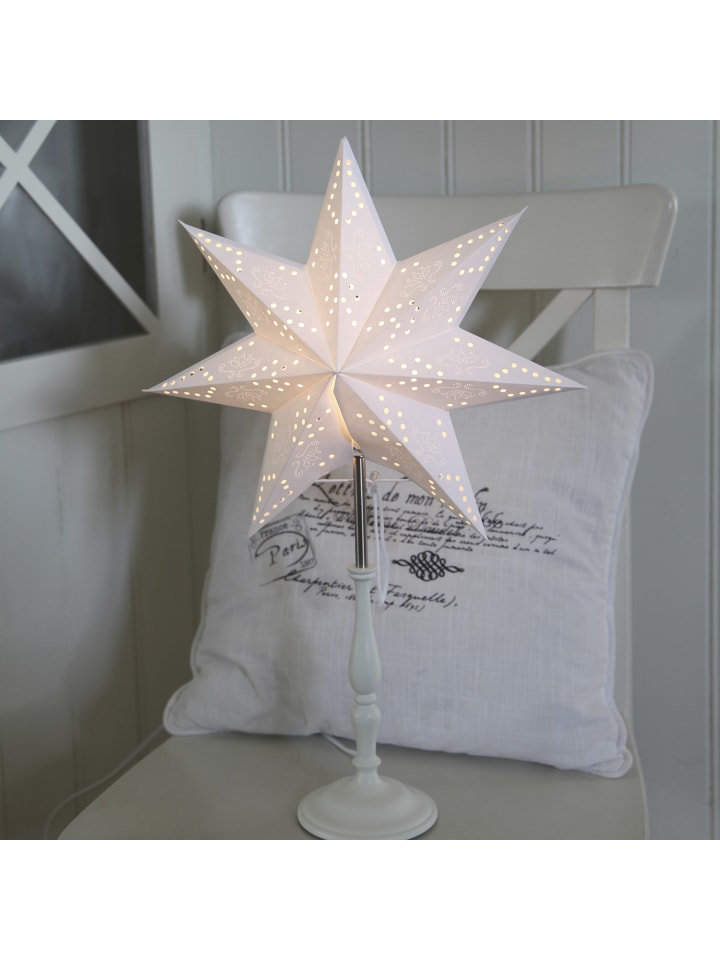 MARELIDA Papiestern Leuchtstern 7-zackig stehend H: 55cm in weiß günstig kaufen onesize