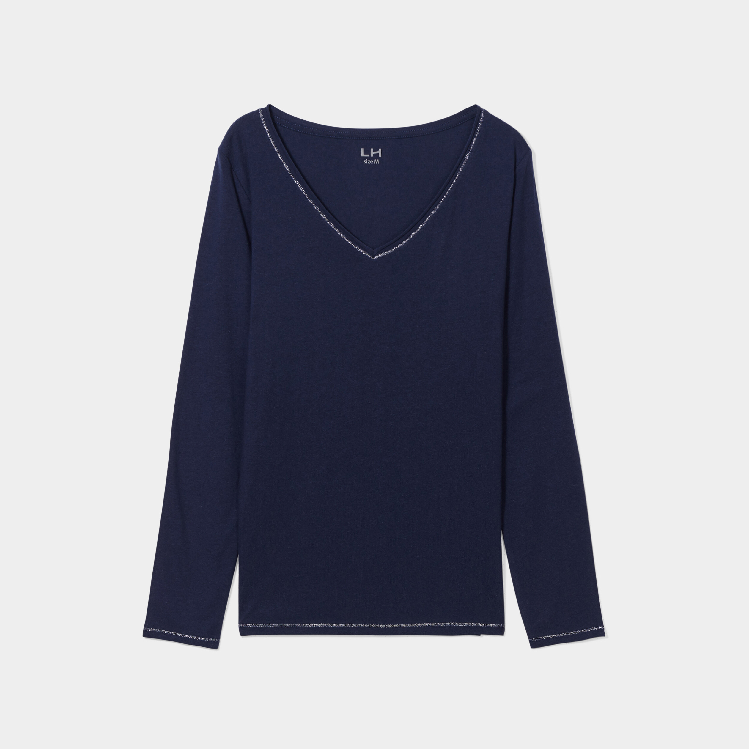 T-shirt manches longues bleu marine femme | La Halle
