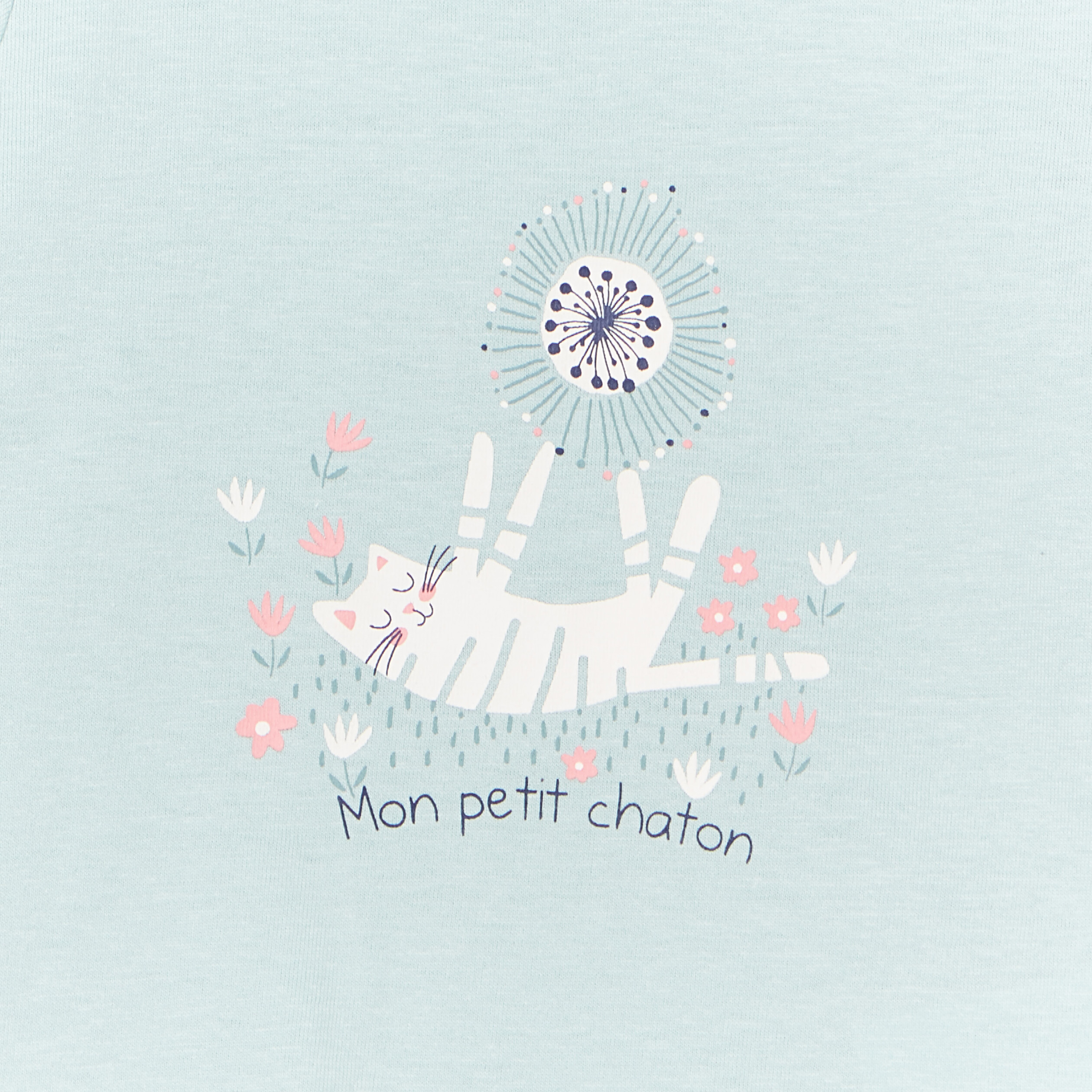 T-shirt manches longues coton bleu gris bébé fille | La Halle