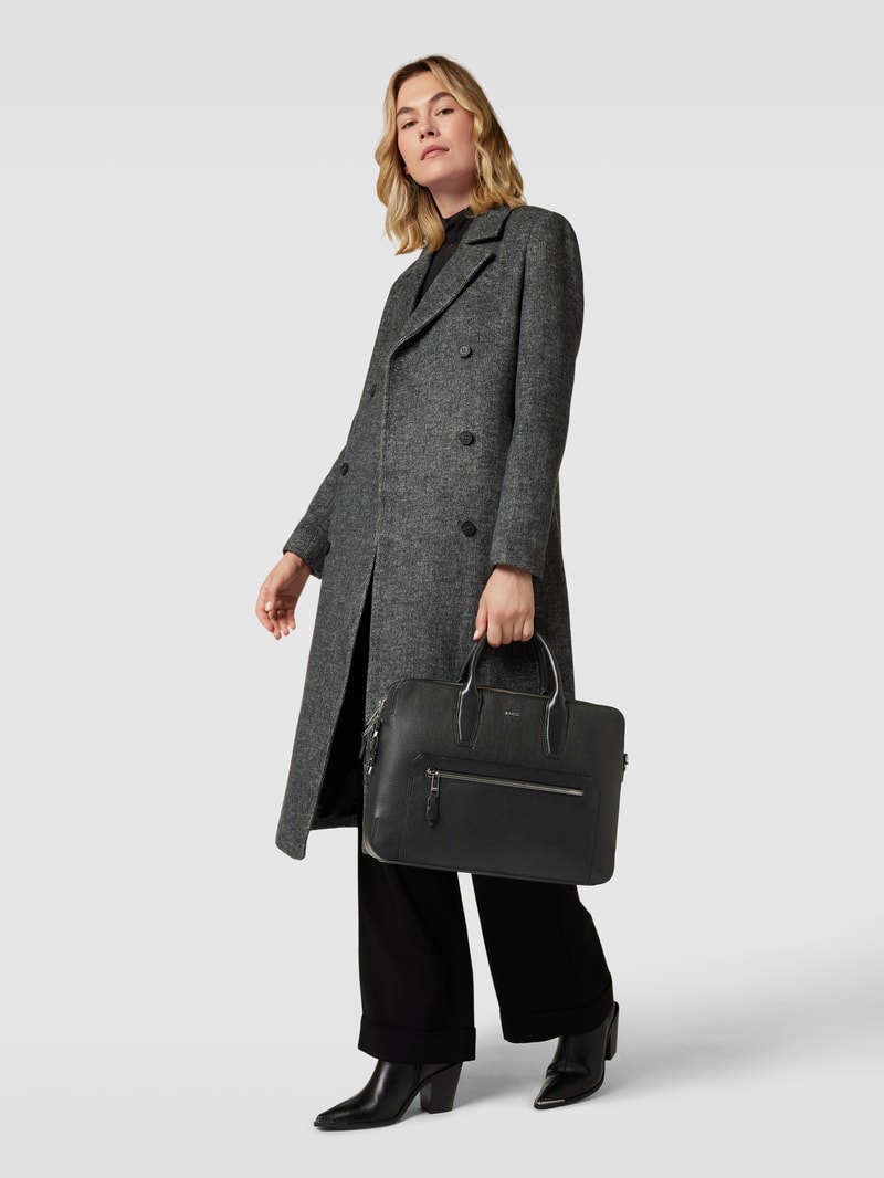 Laptoptasche aus Leder mit Label-Detail Modell 'Highway' in schwarz