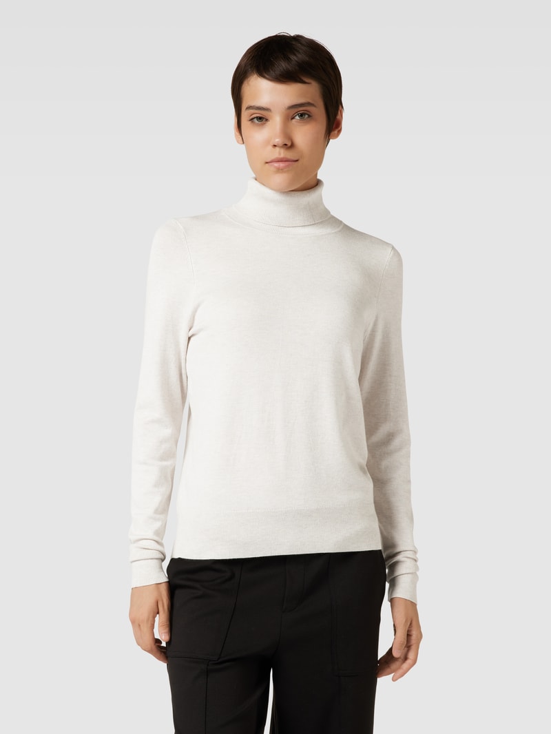 Longsleeve mit Rollkragen in ecru meliert