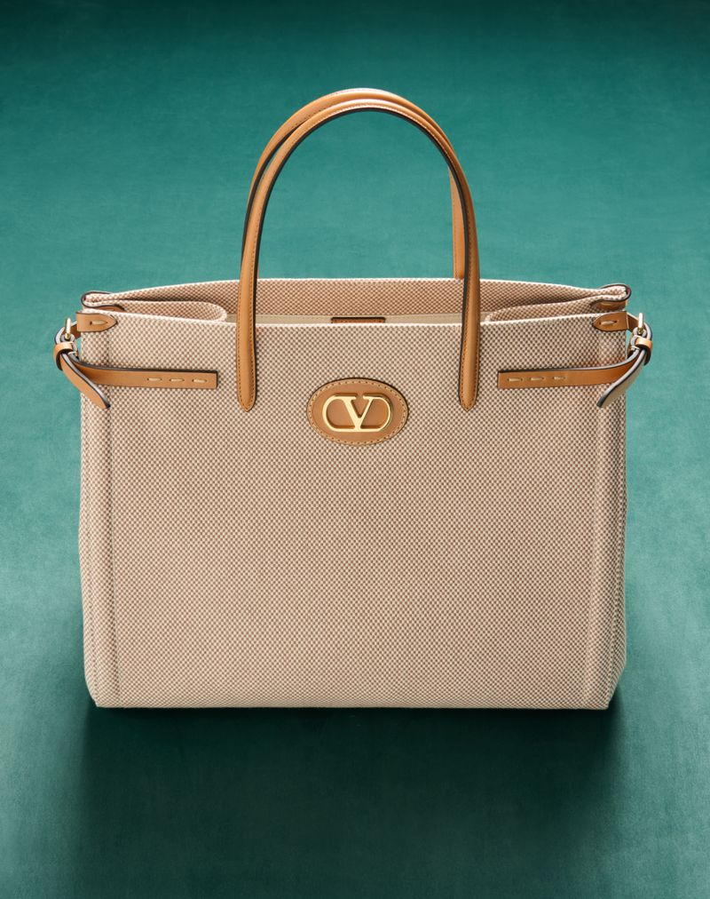 Valentino Garavani Antibes middelgrote canvas boodschappentas