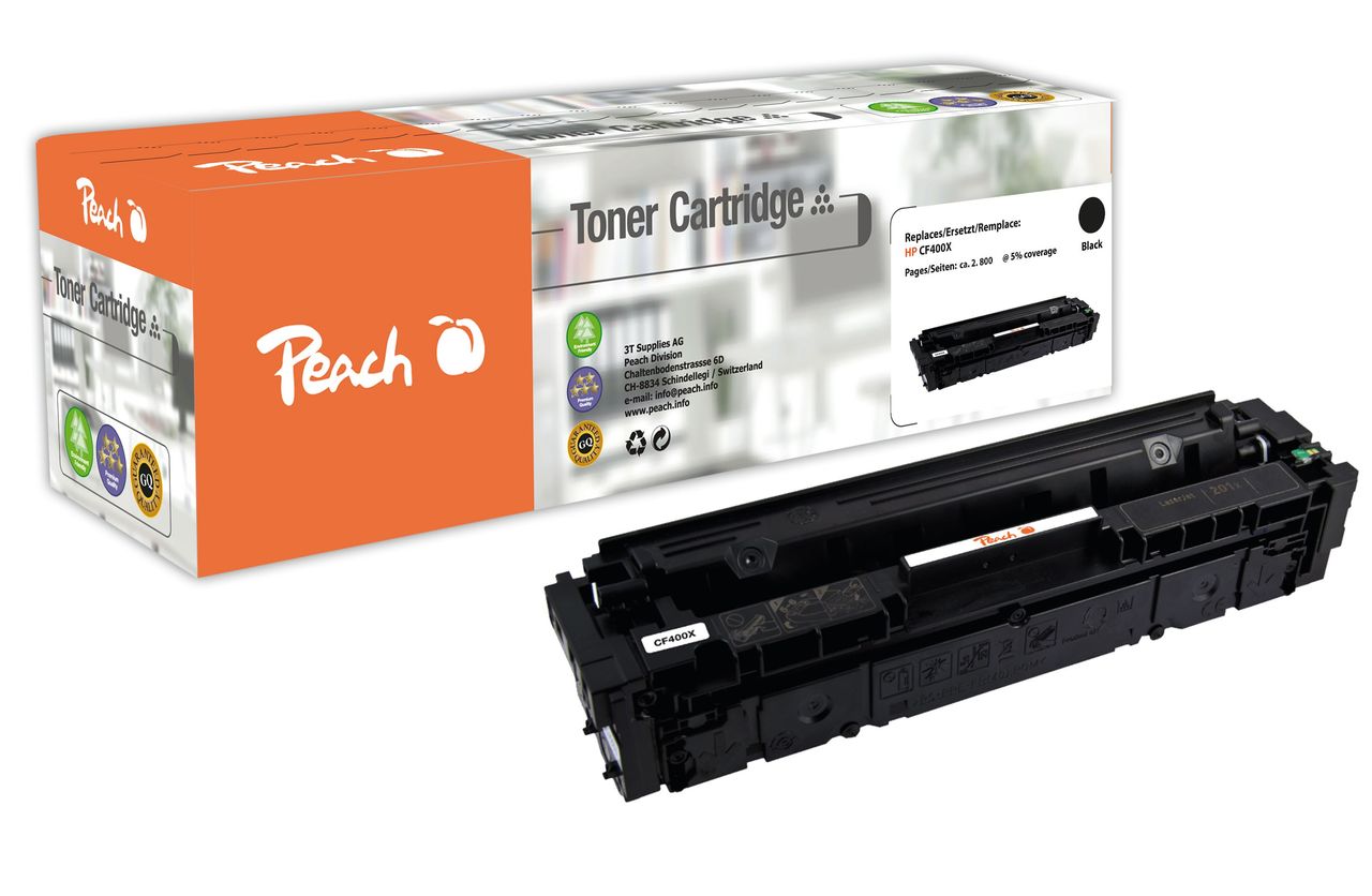 Peach Tonermodul schwarz ersetzt HP No. 201X BK