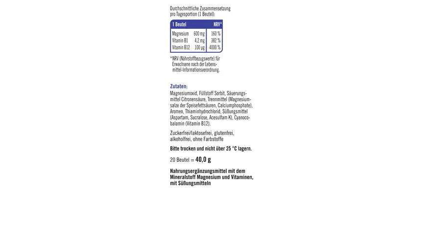 Taxofit Magnesium 600 + B12 Direkt