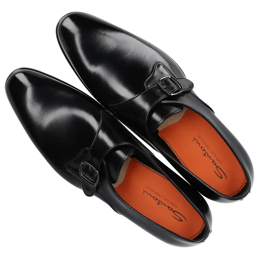 Santoni - Businessschuhe Monk Strap MCCR18 Kalbsleder - schwarz