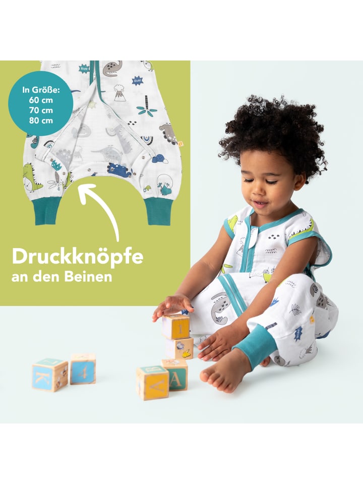 Schlummersack Musselin Schlafsack mit Füßen, 0.5 TOG in Petrol günstig kaufen