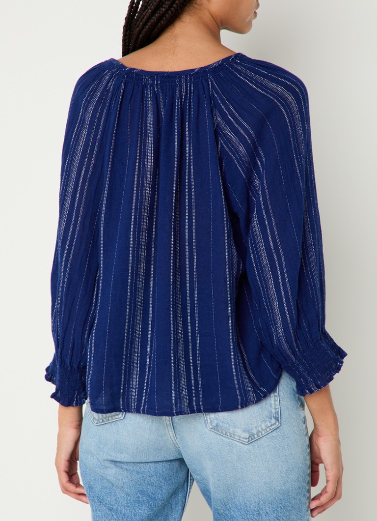 Bluza Rails Mariah od mješavine lana s prugastim printom