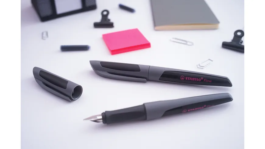 STABILO® Füller - STABILO Flow ACTIVE in anthrazit - Einzelstift - inklusive Patrone anthrazit