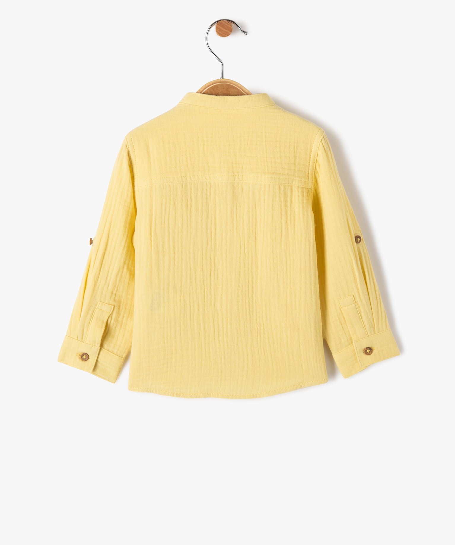 Chemise bébé Garçon à manches longues en double gaze jaune | GEMO