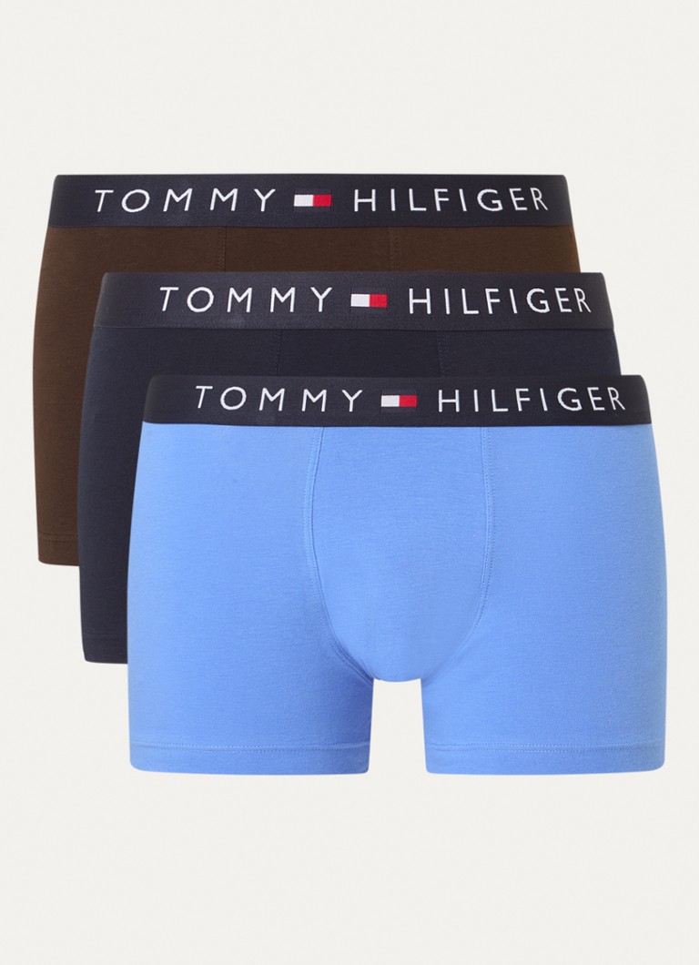 Pantaloni scurți boxer originali Tommy Hilfiger cu bandă cu logo în talie, 3 bucăți per pachet