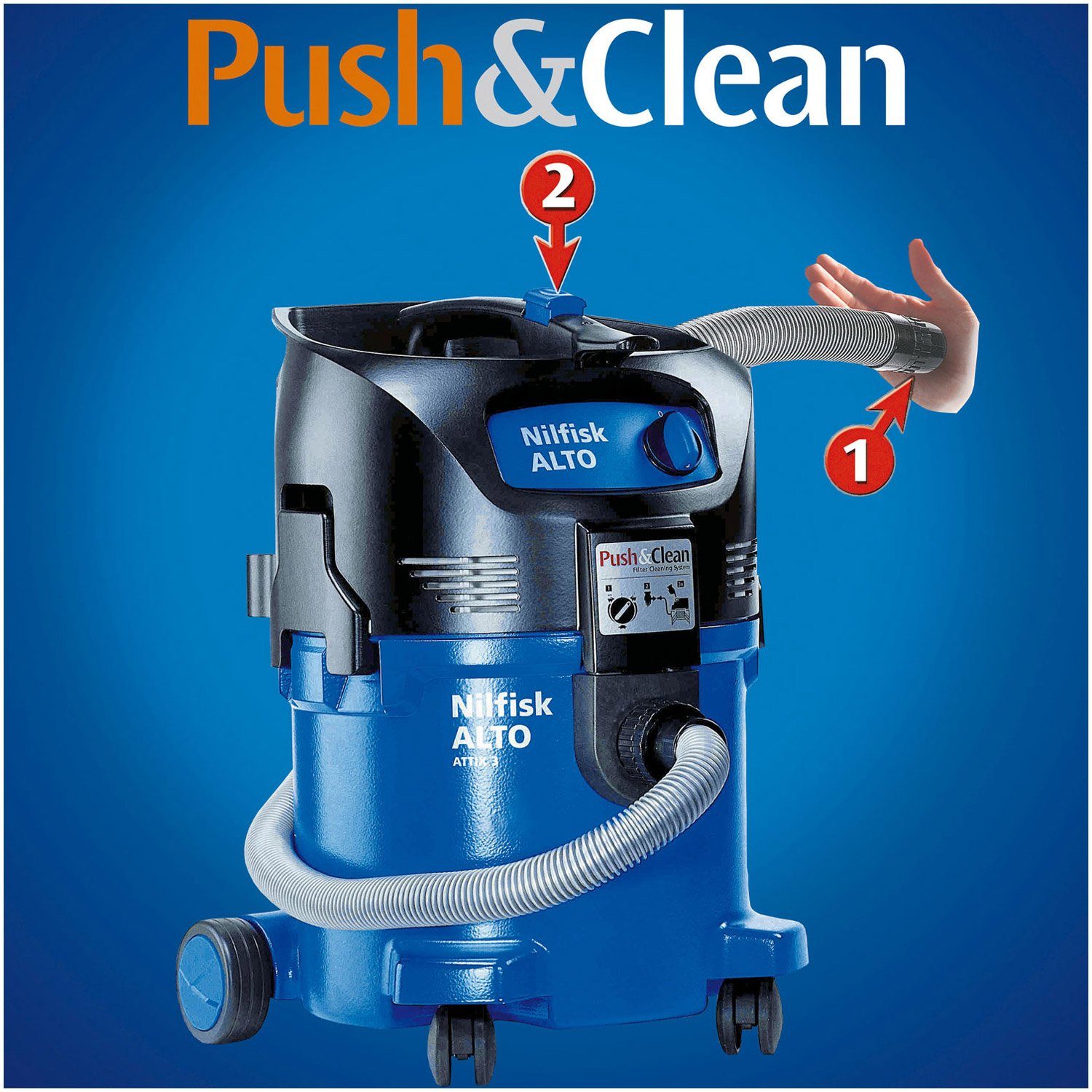Nilfisk Nass-Trocken-Sauger ATTIX 30-21, 1500 W, Einschaltautomatik, Push&Clean