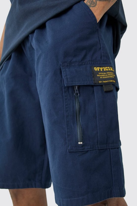 Tall lockere Twill Cargo-Shorts mit Reißverschluss-Detail