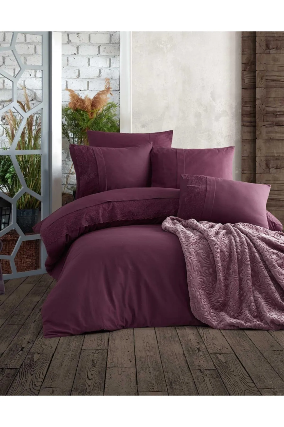 Elart  Elsa Plum Bettbezug-Set