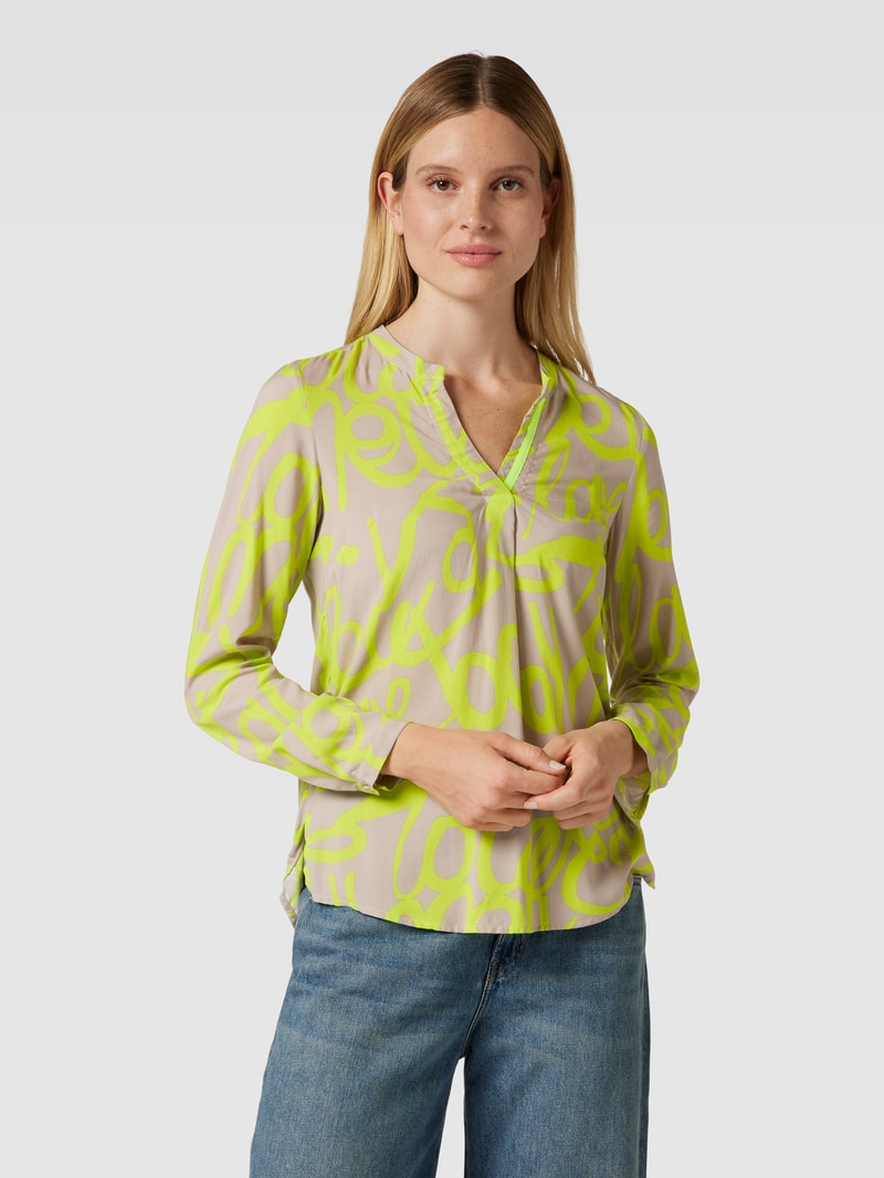 Blusenshirt mit Allover-Muster in beige