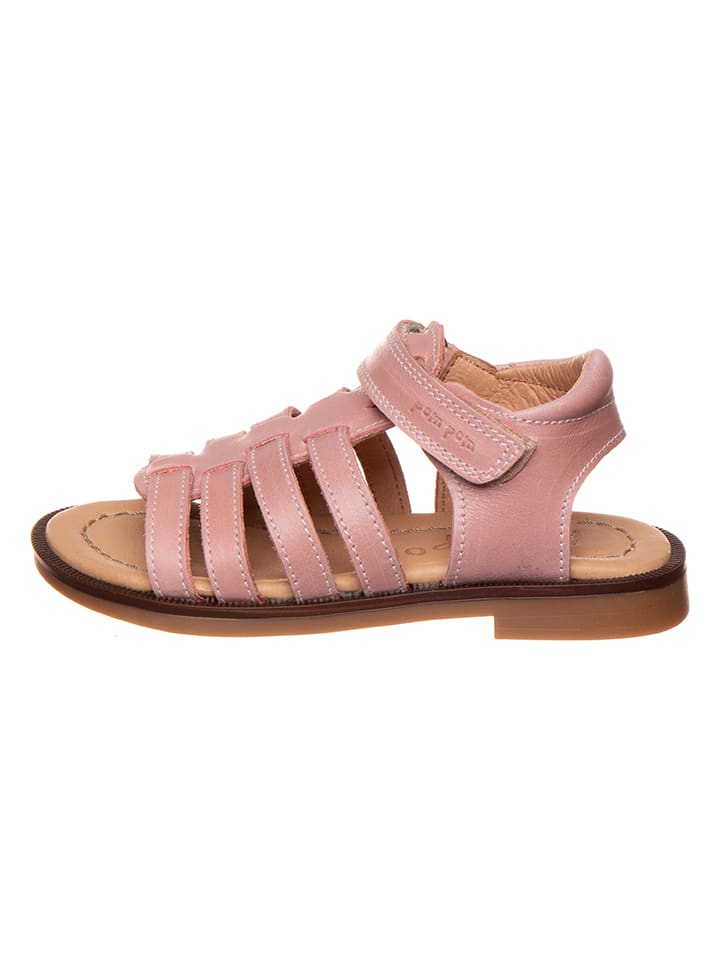 POM POM Leder-Sandalen in Rosa günstig kaufen