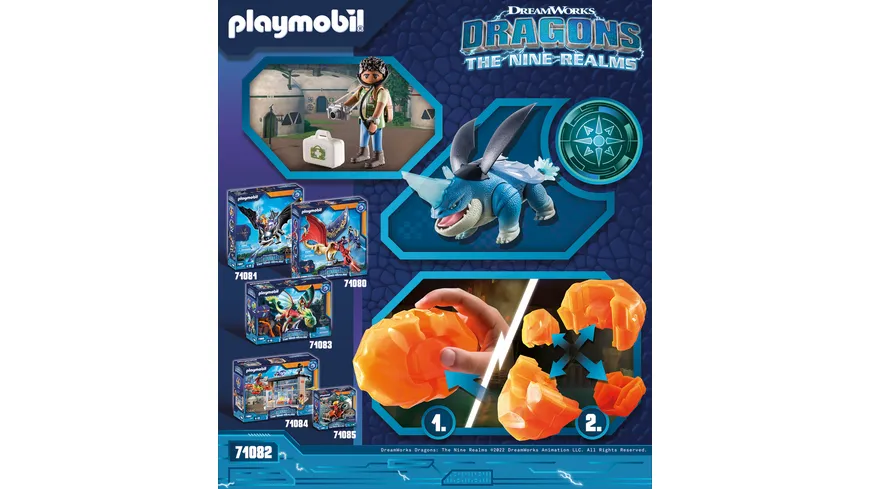PLAYMOBIL 71082 - Dragons: The Nine Realms - Plowhorn & D'Angelo