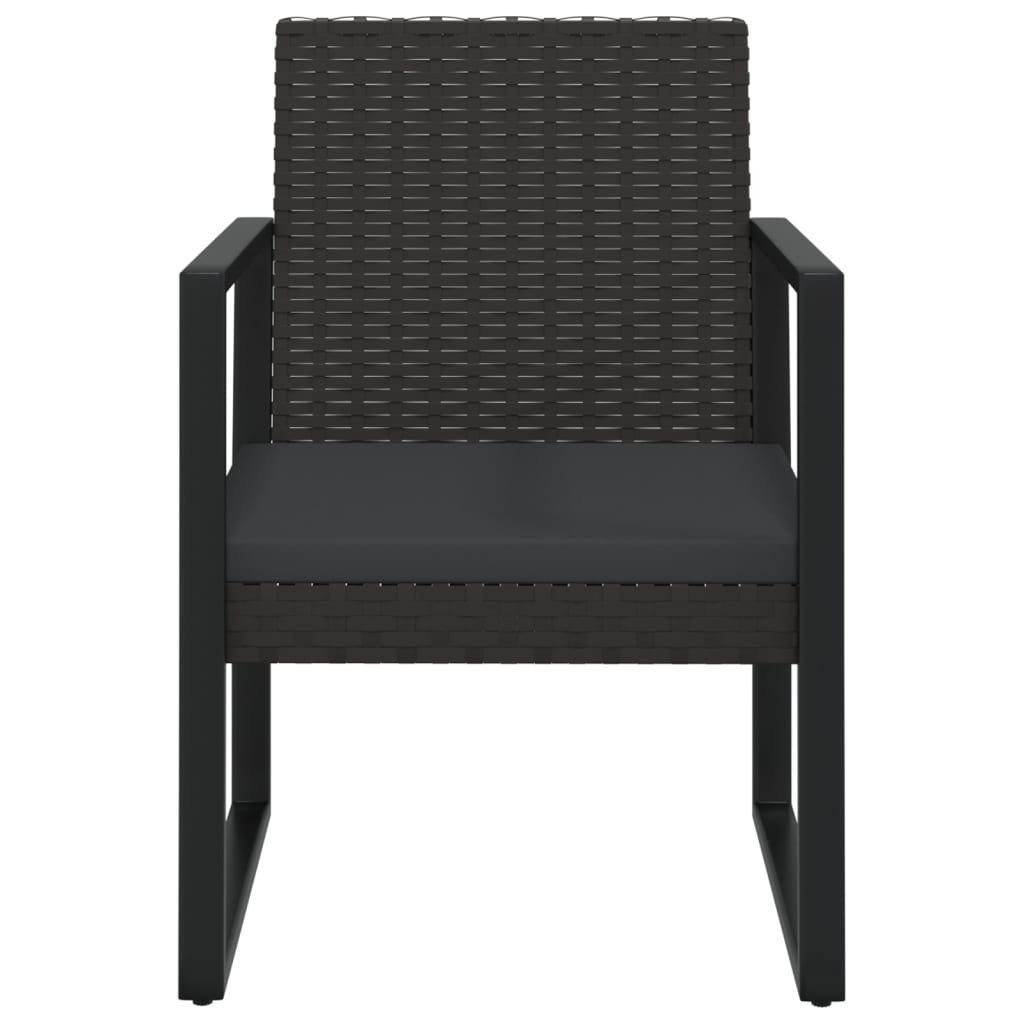 vidaXL Loungesofa 4-tlg. Garten-Lounge-Set mit Kissen Schwarz Poly Rattan, 4 Teile