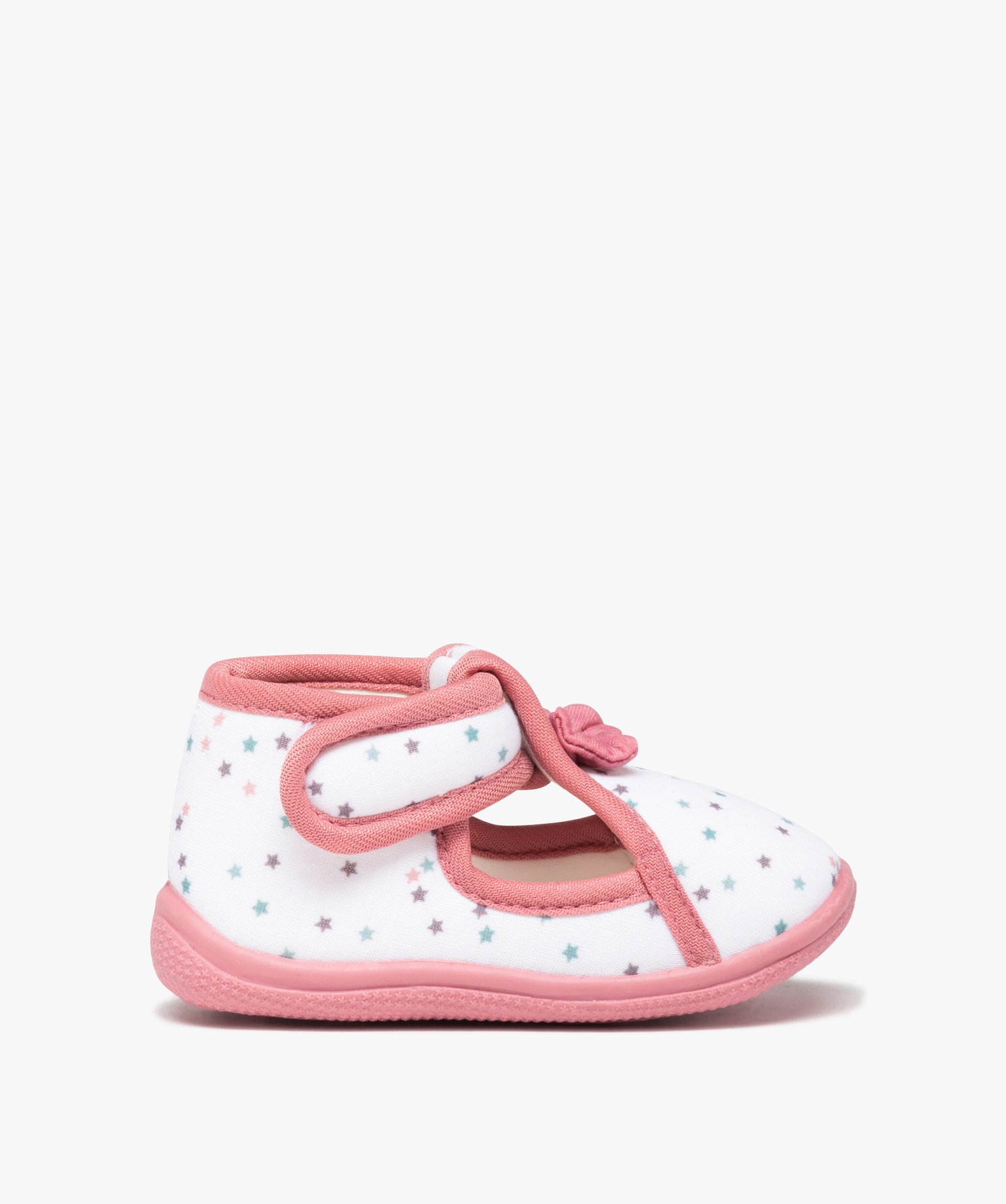 Chaussons bébé fille avec motifs étoiles et noeud sur le ... blanc | GEMO