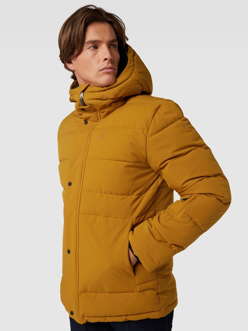 Steppjacke mit Label-Stitching Modell 'EASTCLIFF' in senfgelb