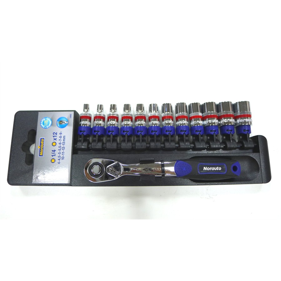 Stecknuss-Kasten für 1/4" Zoll Ratsche, von Norauto, 12-tlg - ATU