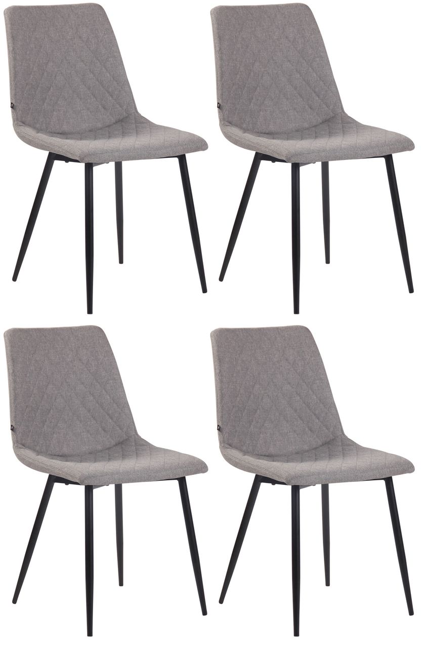 CLP 4er Set Esszimmerstühle Telde Stoff, grau