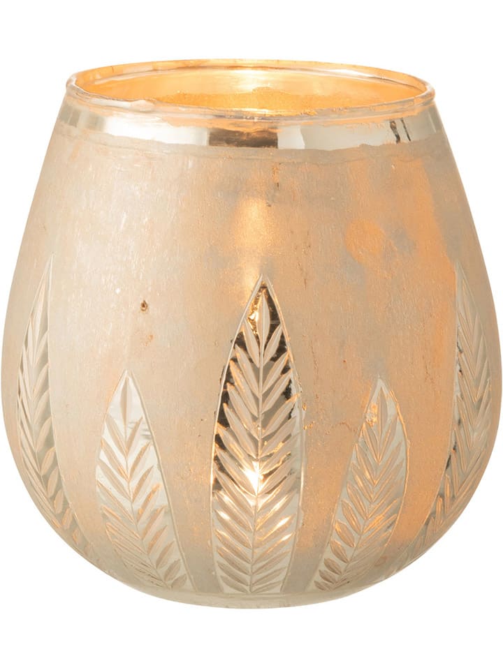J Line Windlicht ''Blatt'' in Beige - (H)18,5 x Ø 18,5 cm günstig kaufen onesize