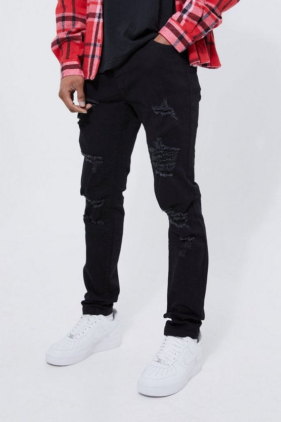 Skinny Stretch zerrissene Jeans