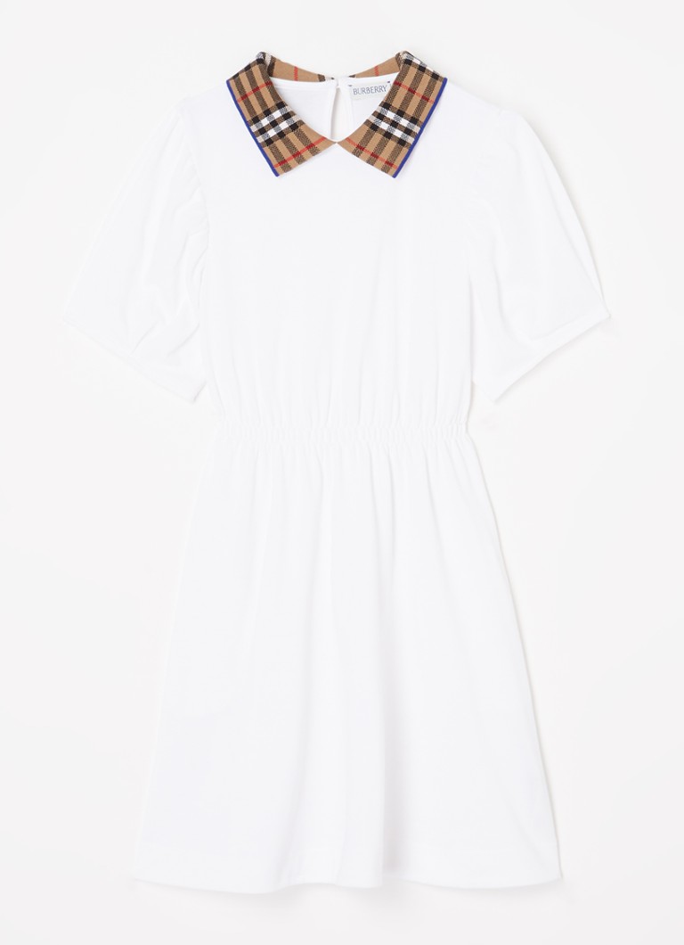 Vestido polo Burberry Alesea em algodão piqué com estampa xadrez.